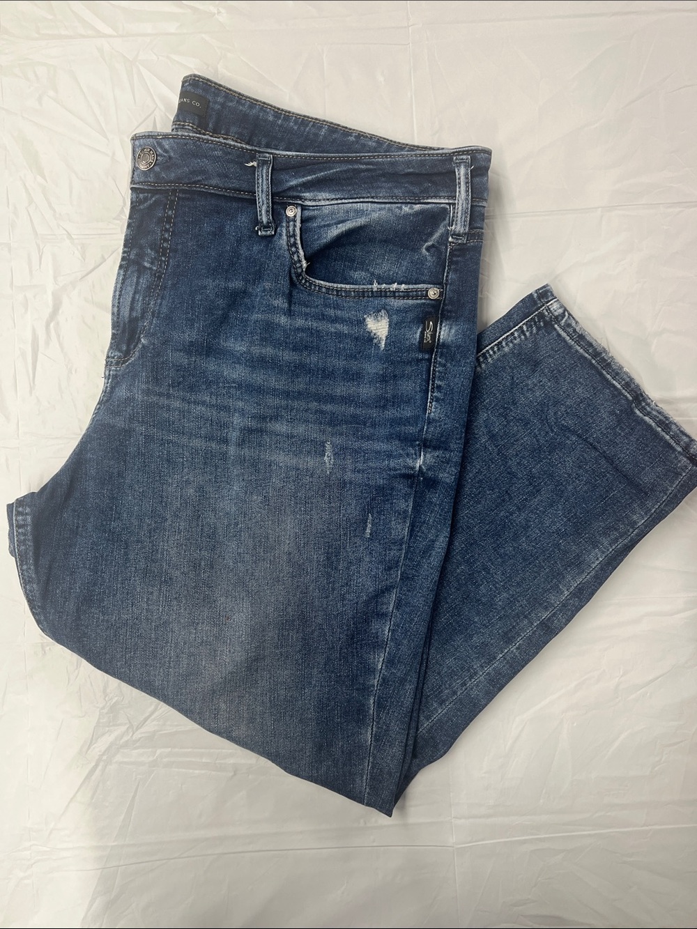 Silver Jeans Co. Suki Capri Mid Wash Distressed Plus Size Jeans 22W